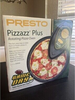 Presto Pizzazz Plus Electric Rotating Pizza Oven Green and Yellow, New 03434